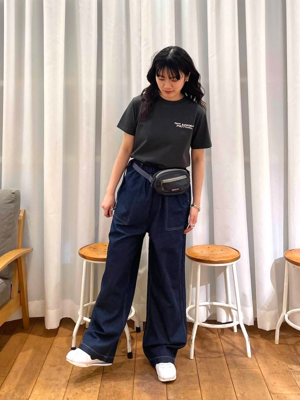 かぐれ コットンリネンデニムパンツ