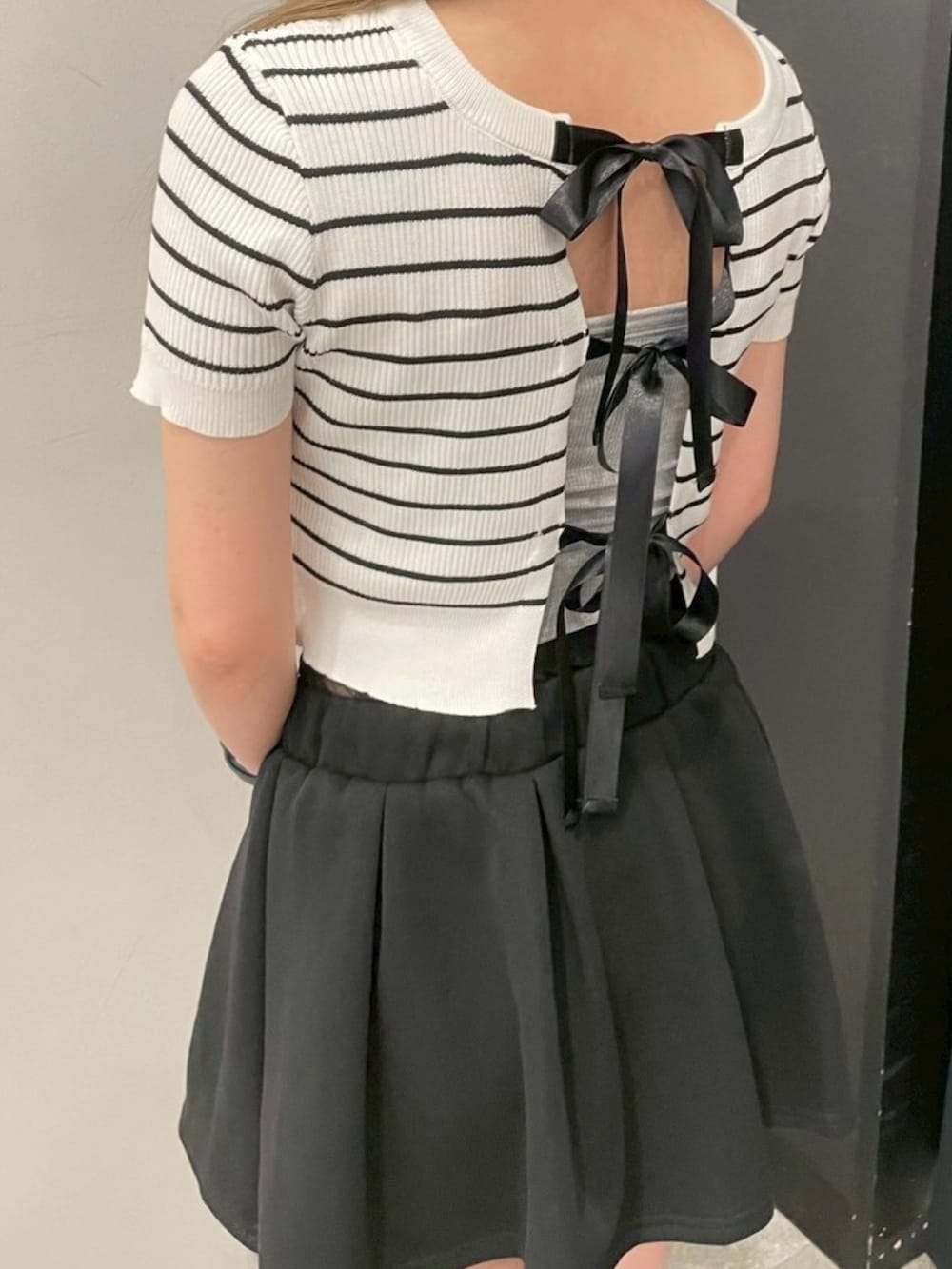 「ANAPの2WAY リボン リブ Tシャツ トップス（Tシャツ/カットソー、ホワイト系）」を使った、Hiiroさん（レディース・165cm）の夏コーディネートの4枚目の写真