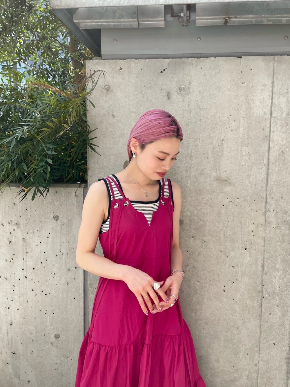 ワンピース Eyelet Tiered Dress marte Eyelet Tiered Dress｜アイレットティアードドレス – MARTE