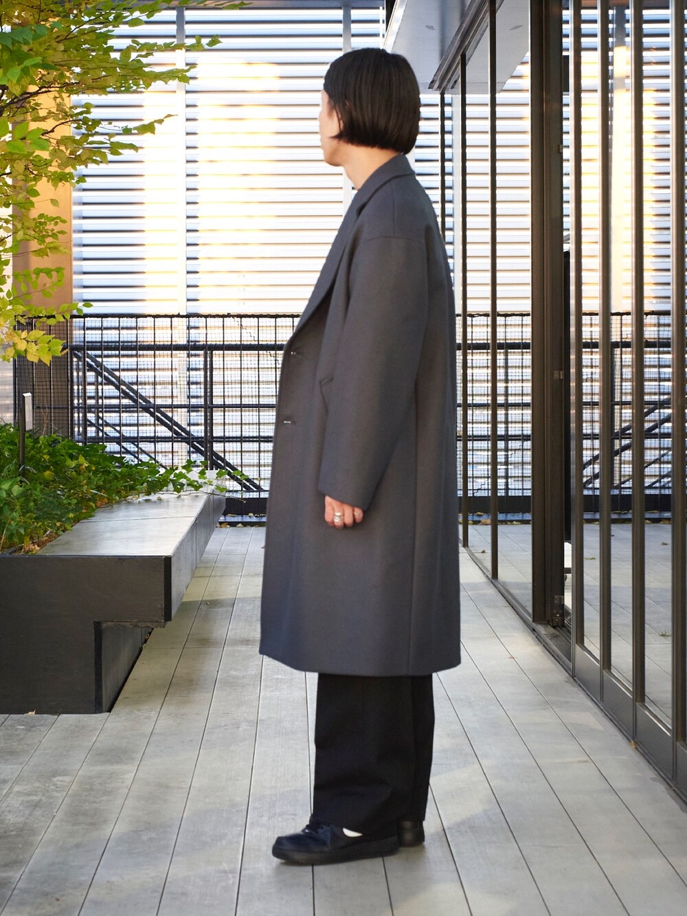 THE Cashmere wool ダブルチェスターコート/カシミヤ混/柔らかな肌触り