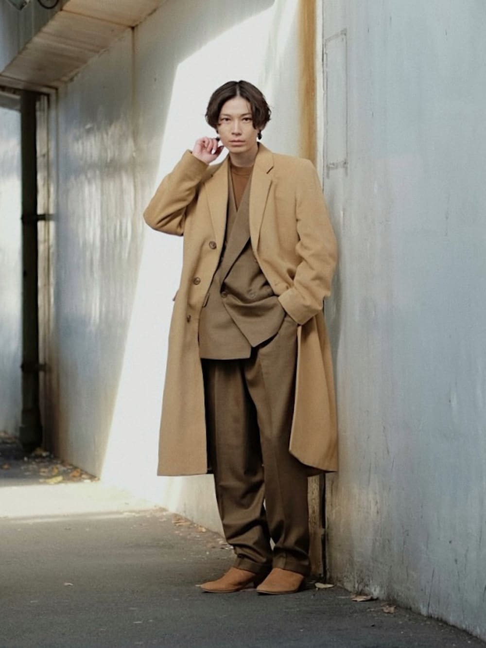 pierre cardinのチェスターコートを使ったメンズ人気ファッション