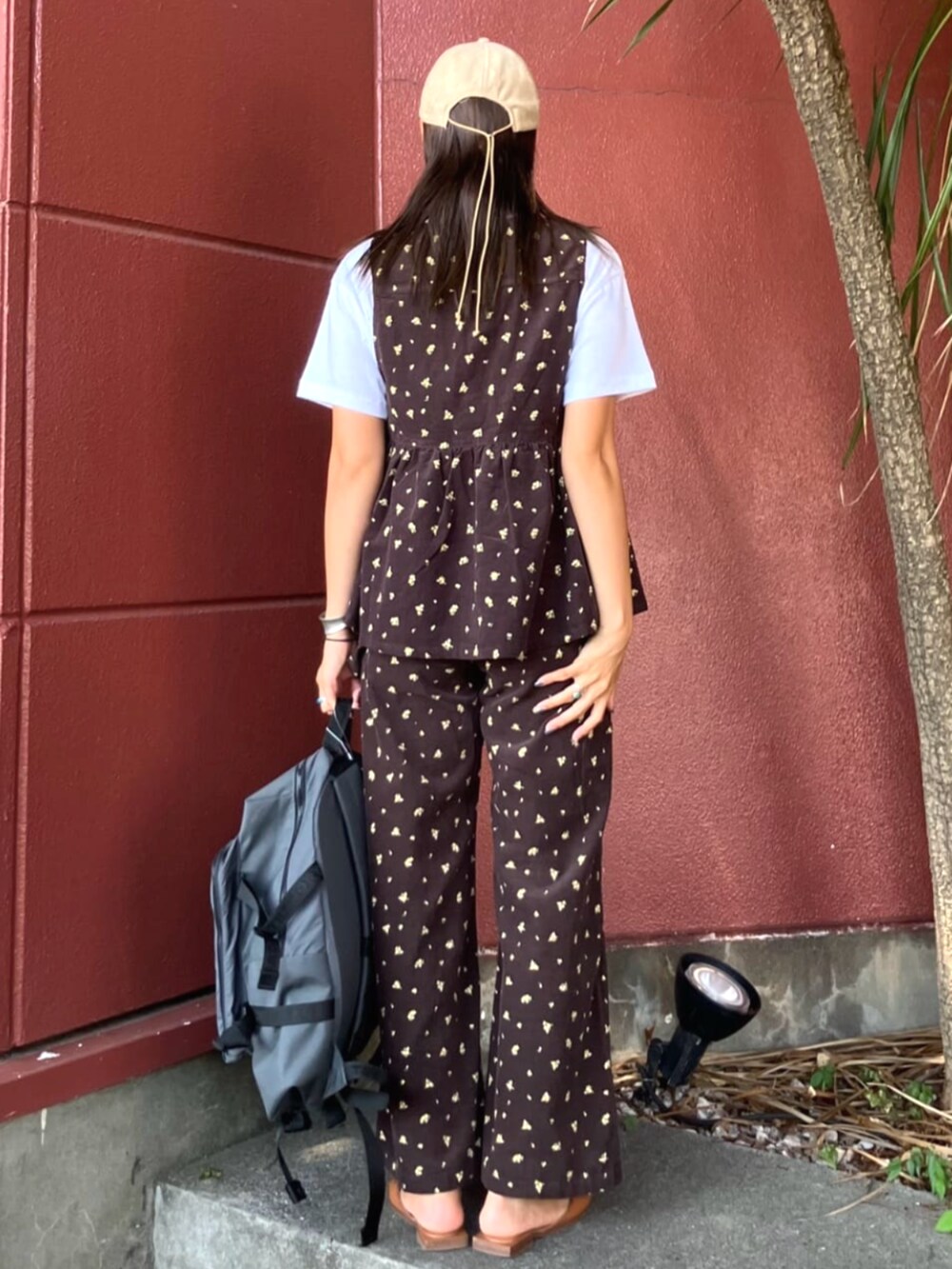 カントリーフラワー コーデュロイベスト＜セットアップ対応