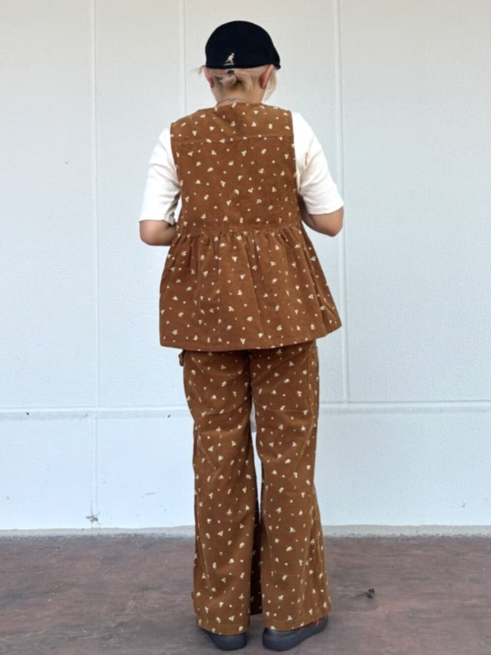 カントリーフラワー コーデュロイベスト＜セットアップ対応