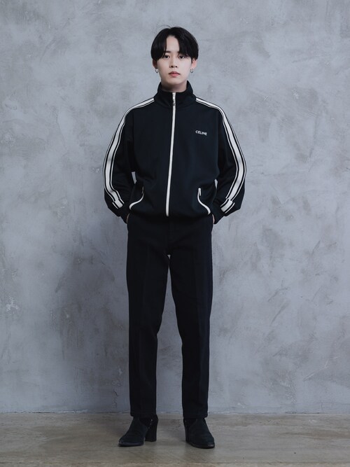 CELINE ジャージ スカート セール】【セットアップ対応】サイドラインジャージスカート