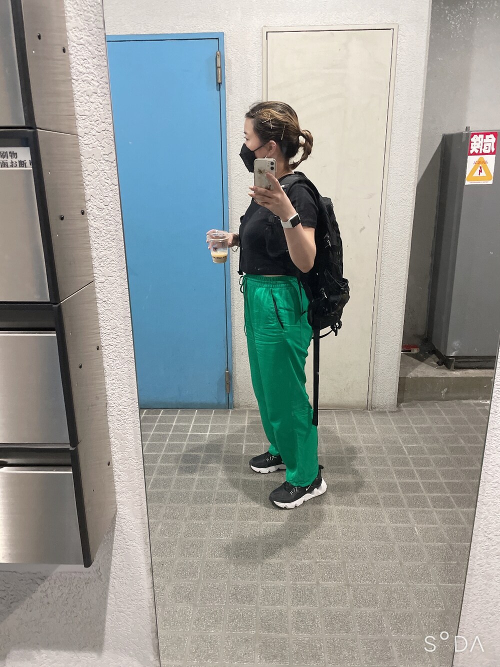 「夏、シンプルコーデ、グリーン、低身長」｜「ZARAのアイテム（その他パンツ、グリーン系）」を使った、ponさん（レディース・154cm）の夏コーディネートの3枚目の写真