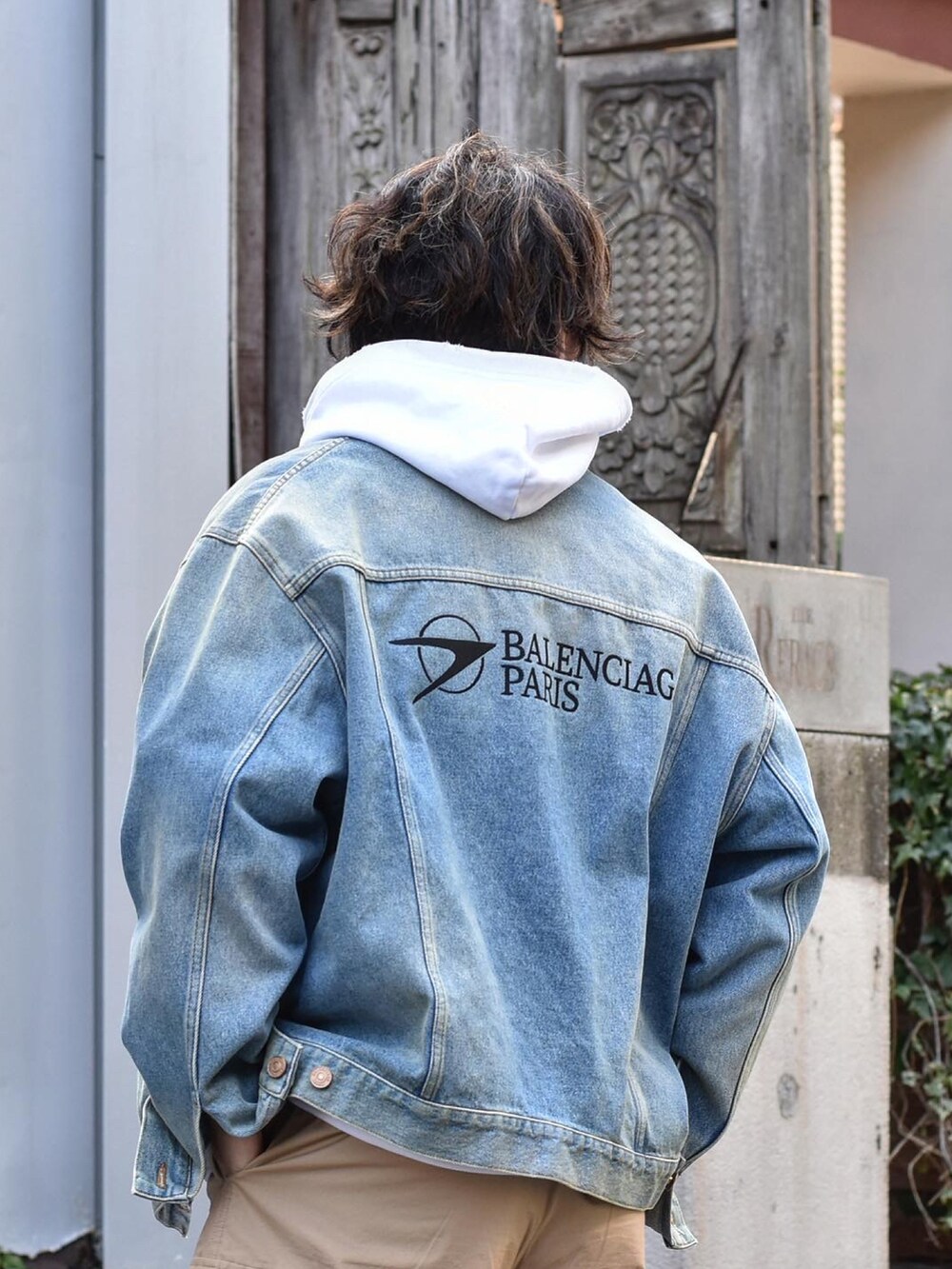 せ*ち様 【希少】BALENCIAGA レイヤードデニムパーカー | APPS