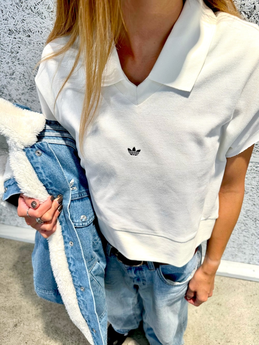 adidas アディダス デニムジャケット NiziU ミイヒさん着用 Sサイズ adidas アディダス デニムジャケット NiziU ミイヒさん着用 Sサイズ