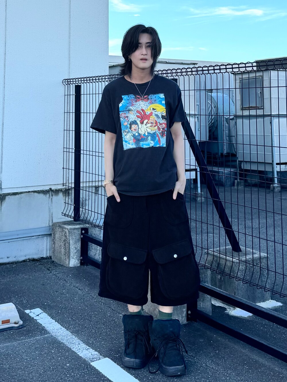 a2o】パイルワイドカーゴショーツを使った人気ファッション