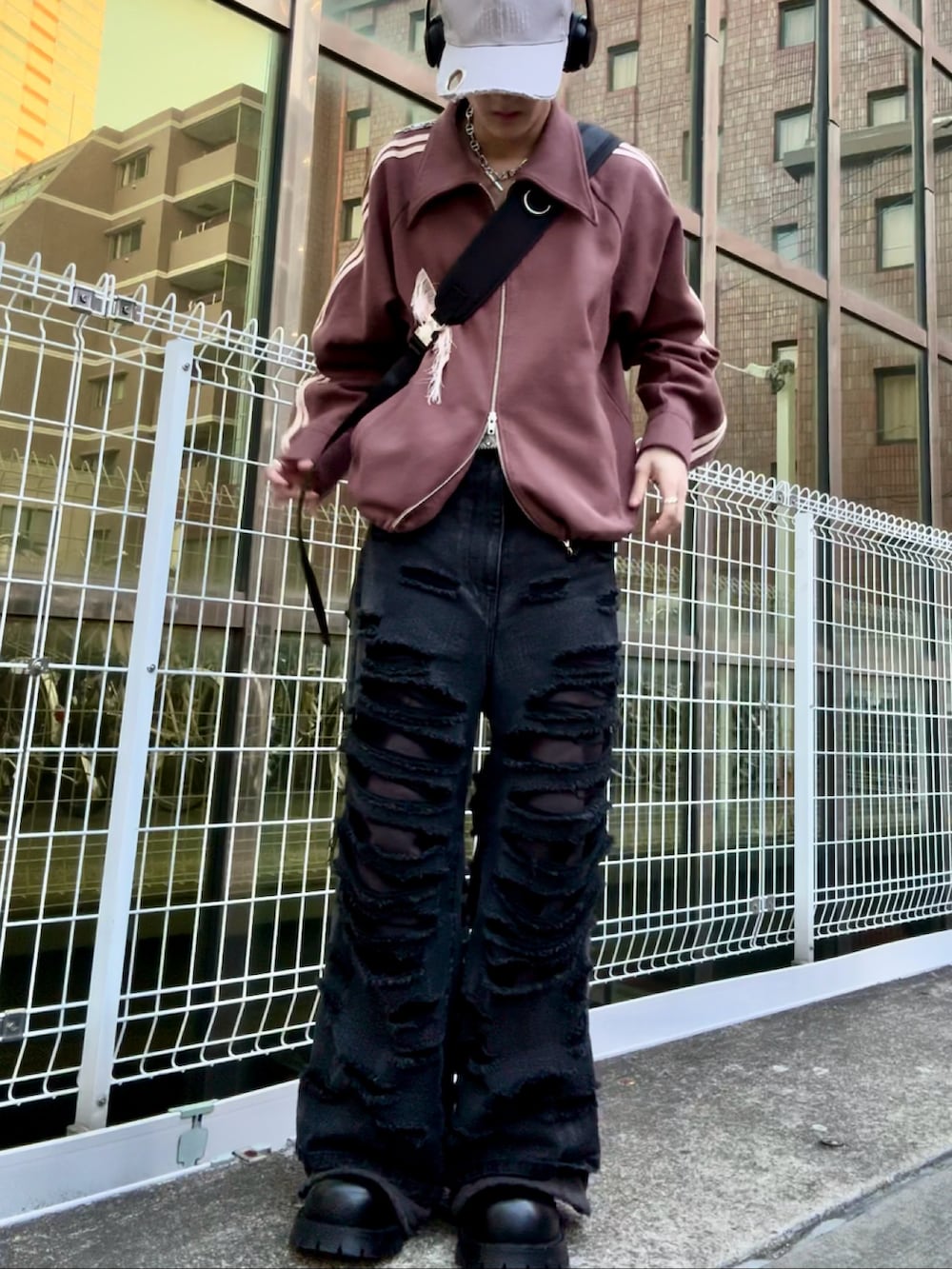 スウェットダメージバギーパンツ GRANCY】スウェットドッキング