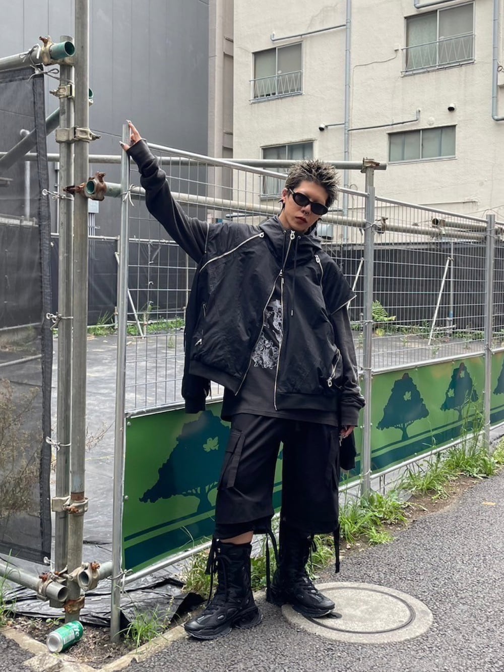 never mind the xu パーカー XU パーカー 「XU」damage zip up hoodie メンズ レディース