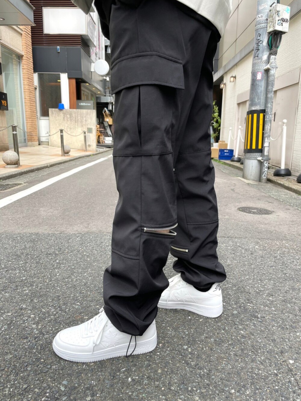 XU CHIKASHITSU PLUS+新品限定品 ブラック カーゴパンツ 大阪店WEB限定【Chikashitsu +】washed sweat cargo pants (2color