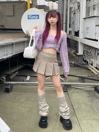 h.NAOTO ミニスカート、レッグウォーマー レッグウォーマー付きチェックミニスカート – BUNNY APARTMENT