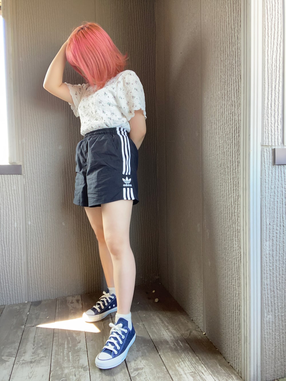 「ラクチンコーデ、スポーツミックス、スニーカーコーデ、おしゃれさんと繋がりたい、低身長コーデ、夏コーデ、骨格ストレート、いいね、save、フォローお願いします🤑、いいね返し」｜「GUのアイテム（トップス、ホワイト系）」を使った、miroro さん（レディース・148cm）の夏コーディネートの2枚目の写真