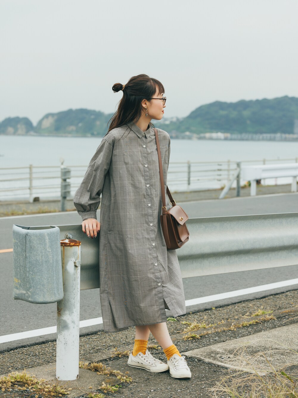 ぱっち｜GLOBAL WORKのシャツワンピースを使ったコーディネート - WEAR