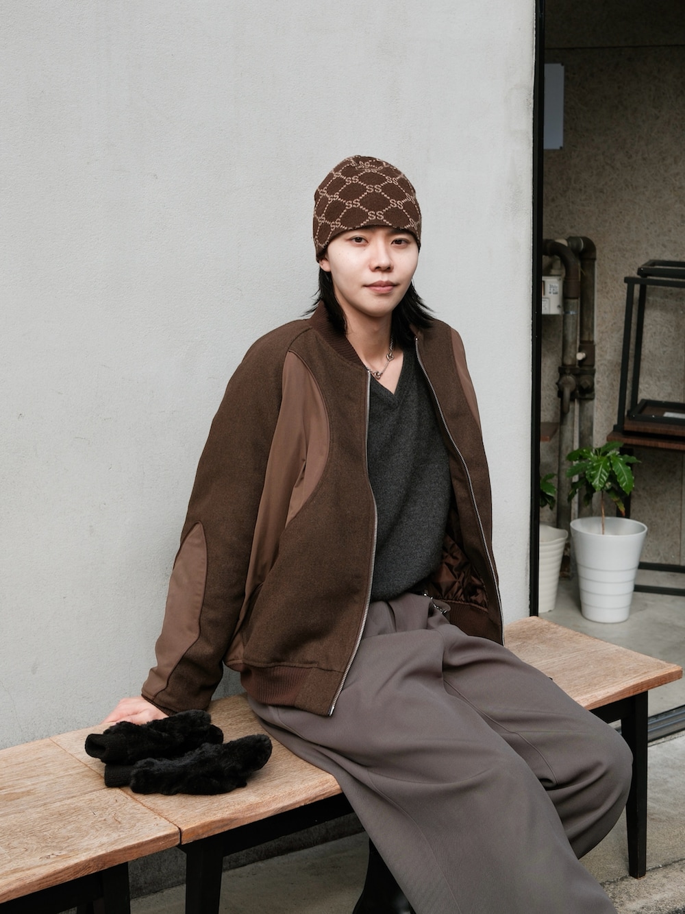 Soerte Wool Blend Switching Blouson サイズ3