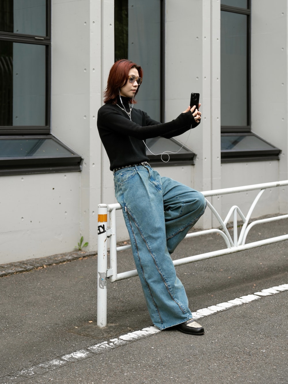 soerte ワイドデニムパンツ WIDE BUGGY VINTAGE LIKE DENIM PANTS