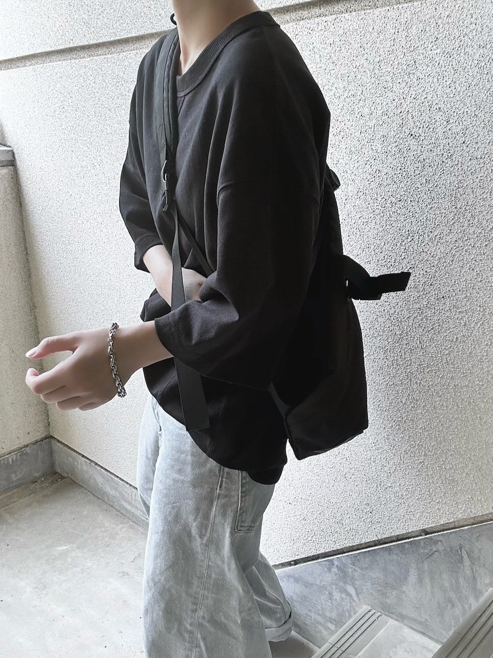 「Starting Overのoriginal chain bracelet（ブレスレット、シルバー系）」を使った、あやたさん（レディース・152cm）の夏コーディネートの4枚目の写真