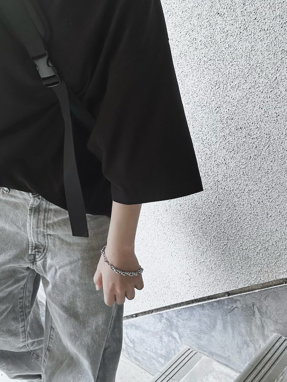 「Starting Overのoriginal chain bracelet（ブレスレット、シルバー系）」を使った、あやたさん（レディース・152cm）の夏コーディネートの5枚目の写真