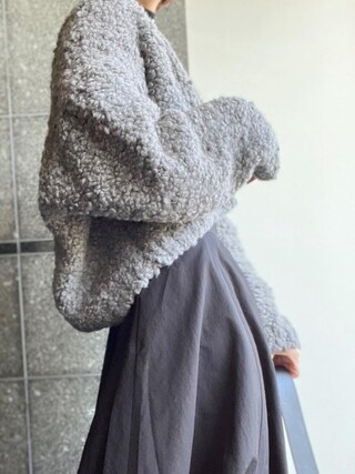 【人気】クラネ TEDDY BEAR HAND KNIT TOPS グレー 1 CLANE（クラネ）の「【CLANE/クラネ】TEDDY BEAR HAND KNIT TOPS