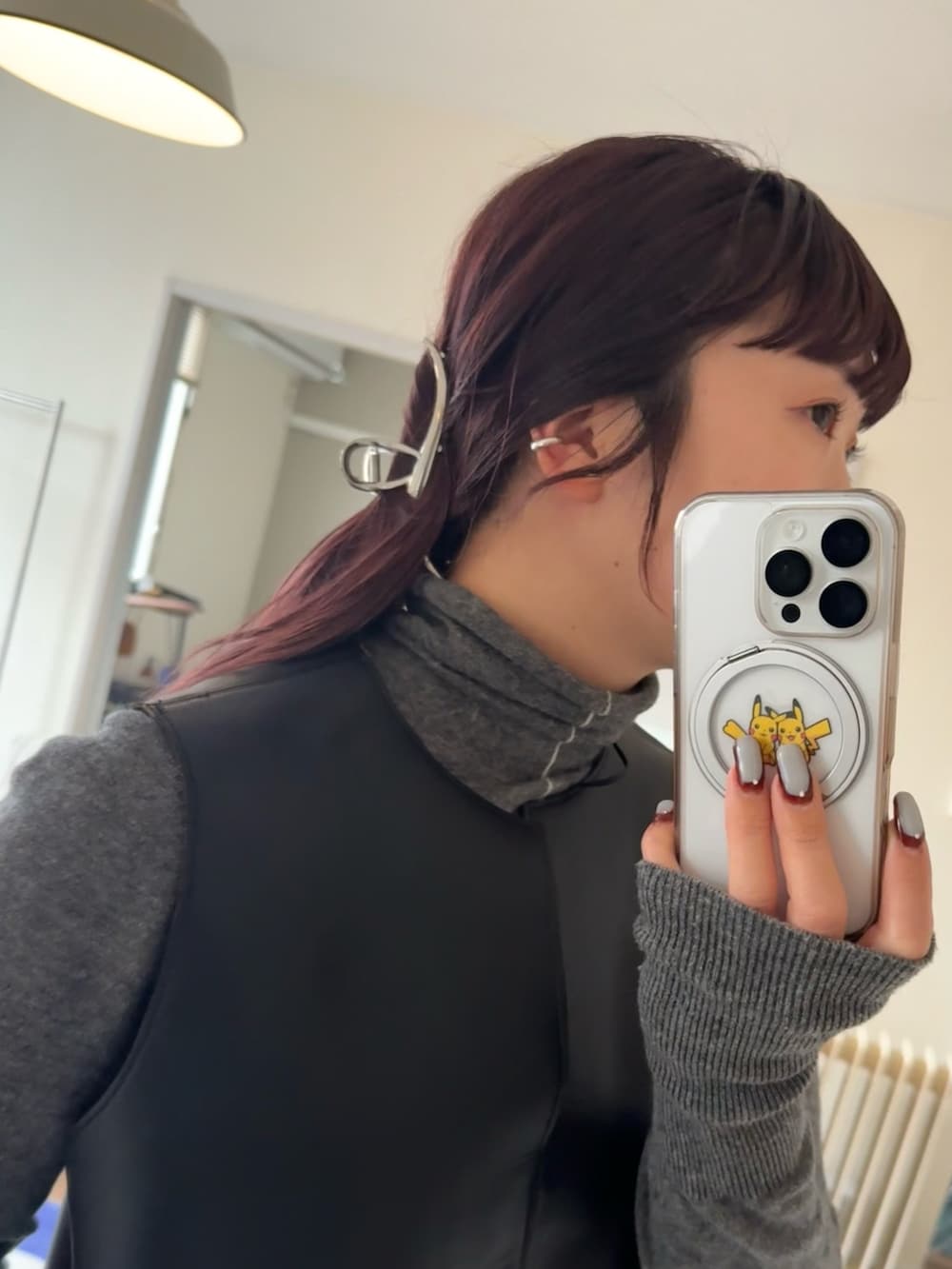 「春めき満開コーデ、ジレ、ジレスタイル、nike shox」｜「ZARAのアイテム（ベスト、ブラック系）」を使った、みけさん（骨格ウェーブ・レディース・157cm）の春コーディネートの4枚目の写真