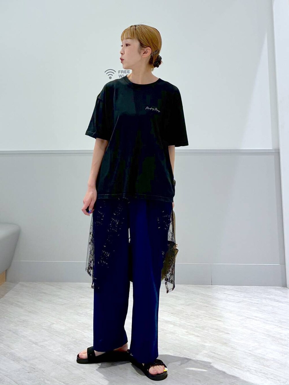 nakamu29さんの「レースラップベルト/147075（GLOBAL WORK）」を使ったコーディネートの2枚目の写真