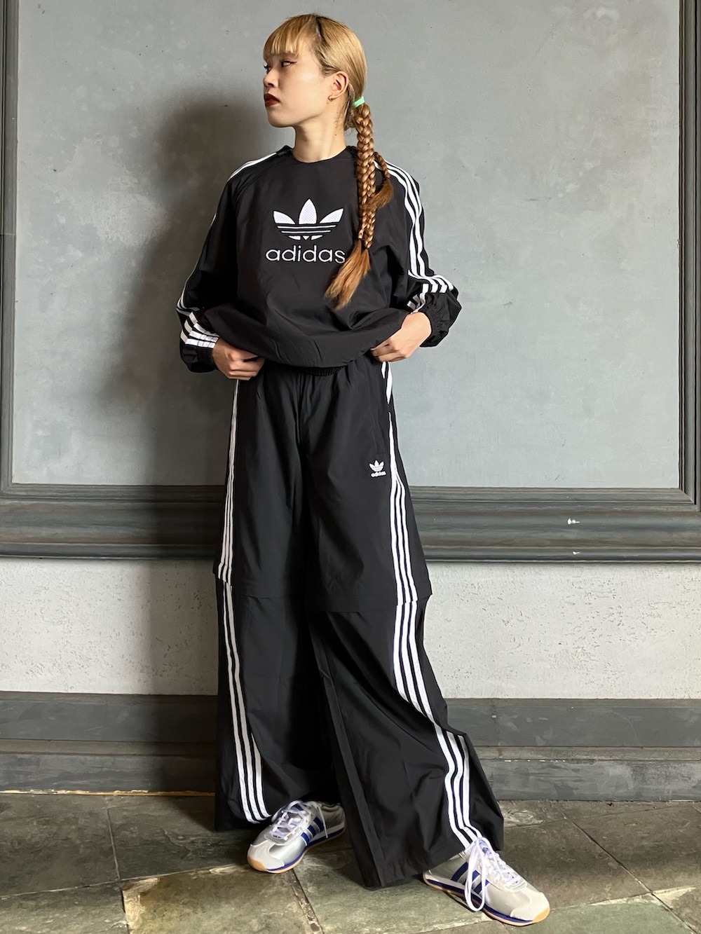 adidasadileniumナイロンパンツ Adilenium シーズン 2 オーバーサイズ ジップオフトラックパンツ