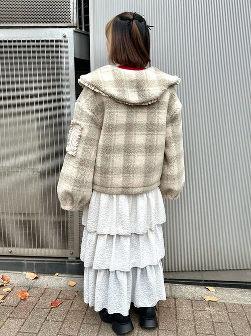 merry jenny チェックボアリボンブルゾン merry jenny チェック merry jenny チェックボアリボンブルゾン merry jenny チェック