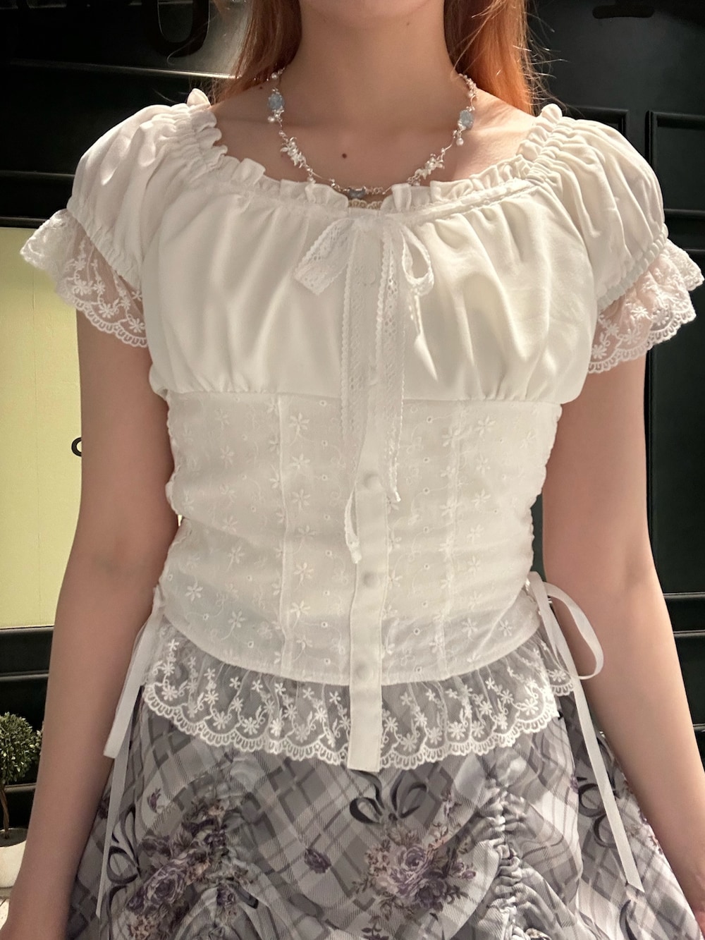 「ショルダーバッグ、サンダル、axes femme、着回しコーデ、カジュアルスタイル、初夏コーデ、夏コーデ」|「axes femmeのロージーチェックドロストスカート(スカート、グレー系)」を使った、まみ 🎀さん(骨格ナチュラル・レディース・167cm)の春コーディネートの7枚目の写真