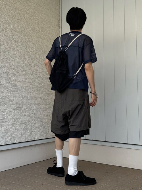MAISON SPECIAL サイドジップレイヤリングワイドショートパンツ 黒 UNISEX》Side Zip Layering Wide Short Pants/サイドジップレイヤ