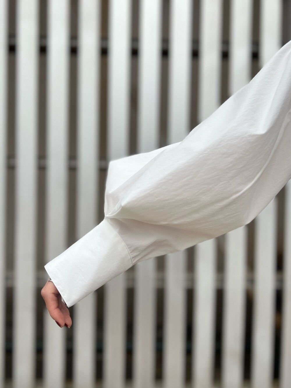 ホワイト系のシャツ/ブラウス、ブラック系のベスト、ブラック系のその他パンツを着用したレディースの冬コーディネートの3枚目の写真