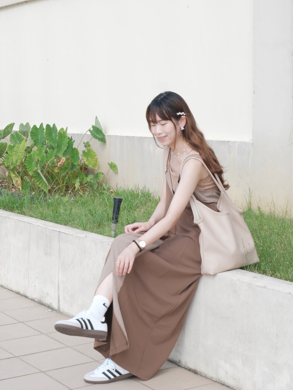 「休日スタイル」｜「Lumierのアイテム（ワンピース/ドレス、ブラウン系）」を使った、Anita🍎さん（レディース・163cm）の夏コーディネートの2枚目の写真