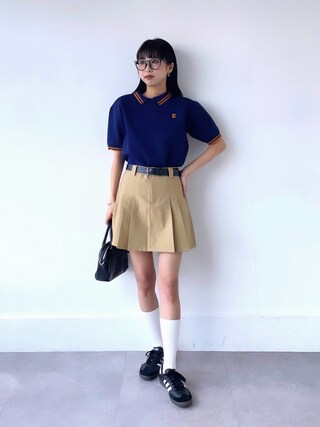 Malbon ポロシャツ＆スカートセット ホワイト系✨爽やかコーデ Malbon ポロシャツ＆スカートセット ホワイト系✨爽やかコーデ