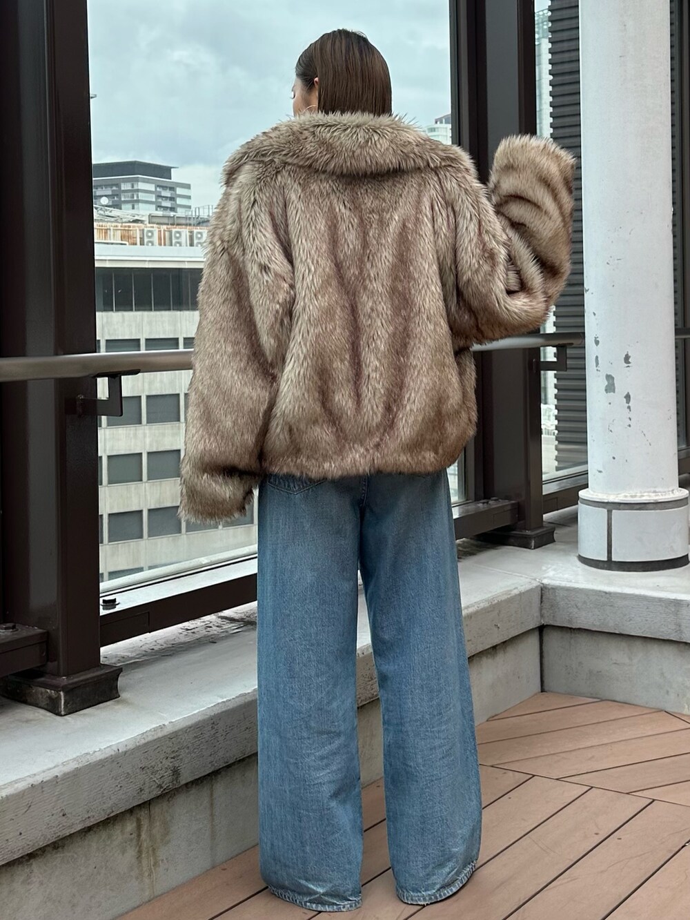 Ungrid ボリュームデザインファーコート/ベージュ 【公式通販】 Ungrid