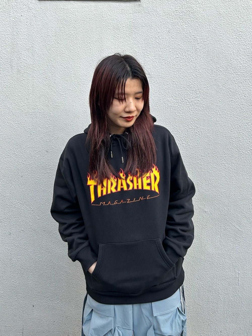 jouetie コラボパーカ ファイヤー AKICA(jouetie)｜THRASHERのパーカーを使ったコーディネート - WEAR