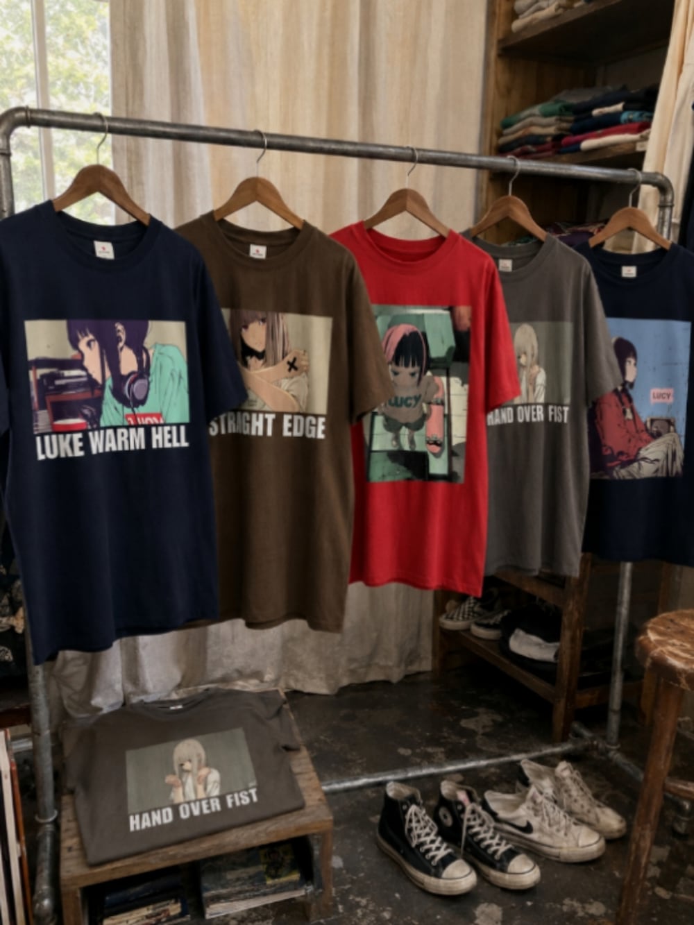 シルバー系のスニーカー、ブラック系のスカート、ホワイト系のTシャツ/カットソーを着用したレディースの夏コーディネートの4枚目の写真