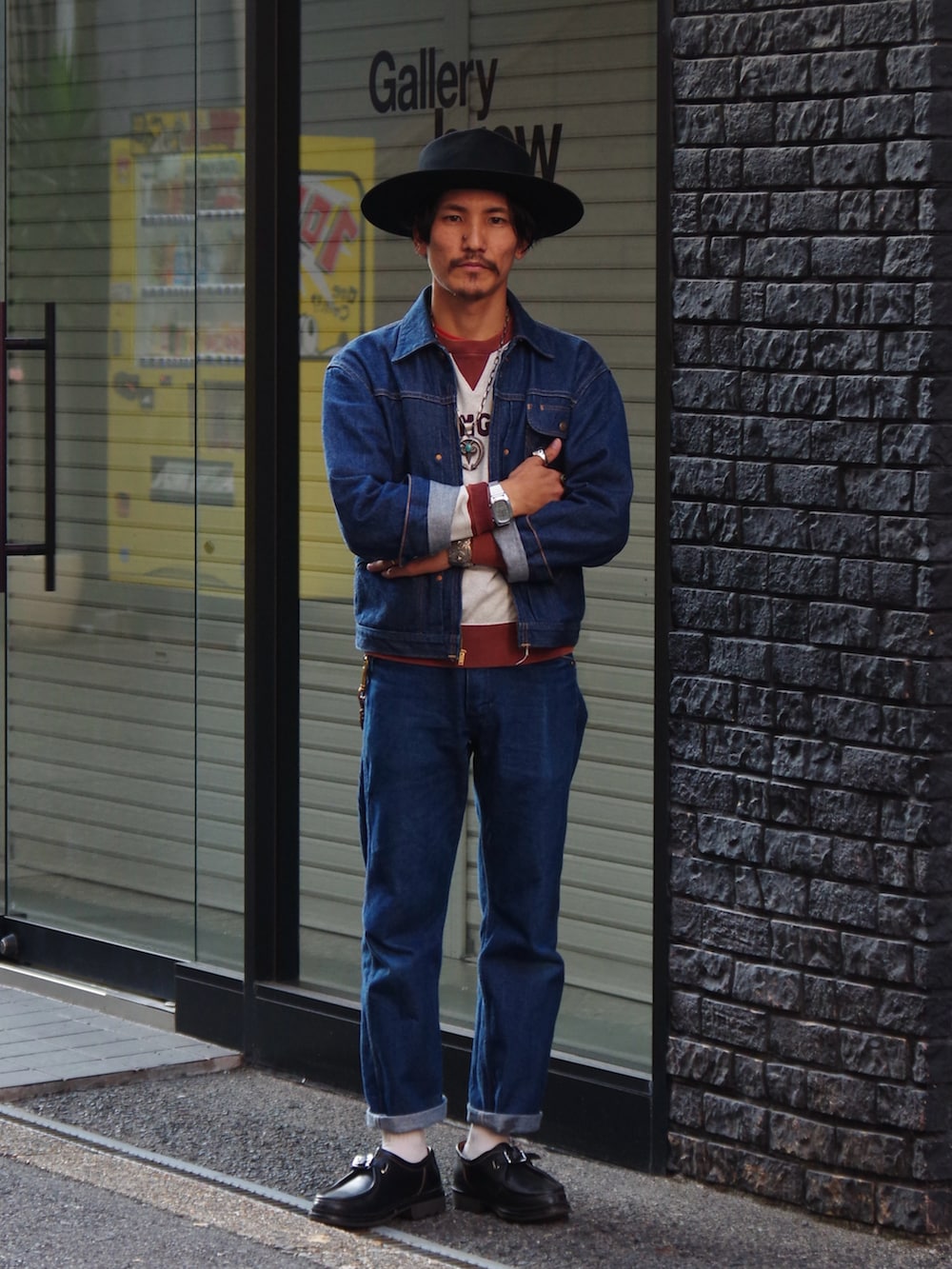 164164(Lee ルクア大阪店)｜Wranglerのデニムジャケットを使った