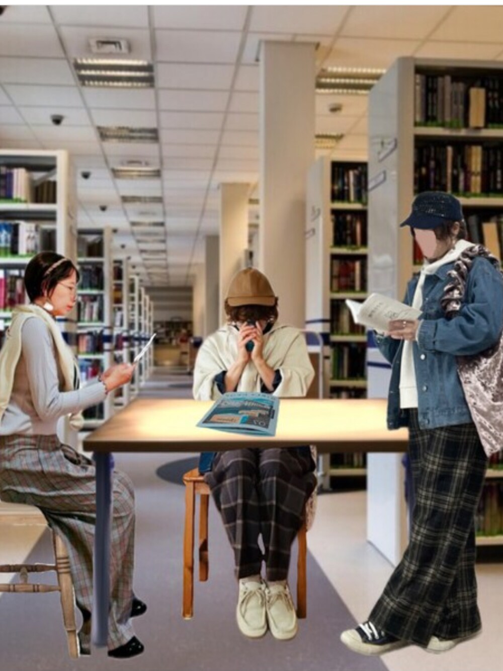 「似たものあわせっこ、レイヤードスタイル、カジュアル、プチプラ、低身長、着回しコーデ」｜「GUのアイテム（トートバッグ、グレー系）」を使った、葉月さん（レディース・154cm）の冬コーディネートの3枚目の写真