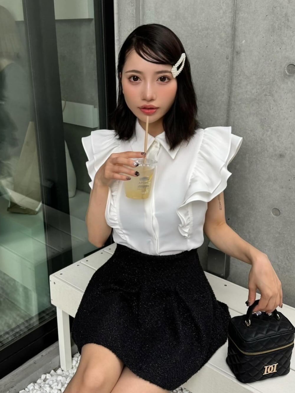 Darich（ダーリッチ）の「ラメツイードハイウエストフレアスカート  