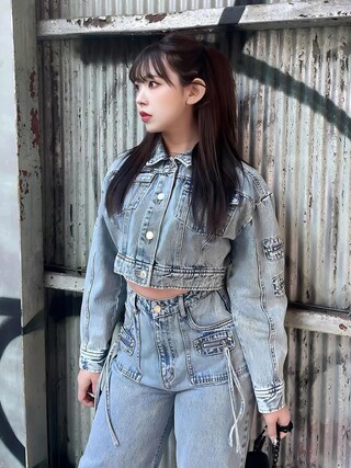 Darich デニムジャケットワンピース♡ ダーリッチ Darich デニムジャケットワンピース （ブルー