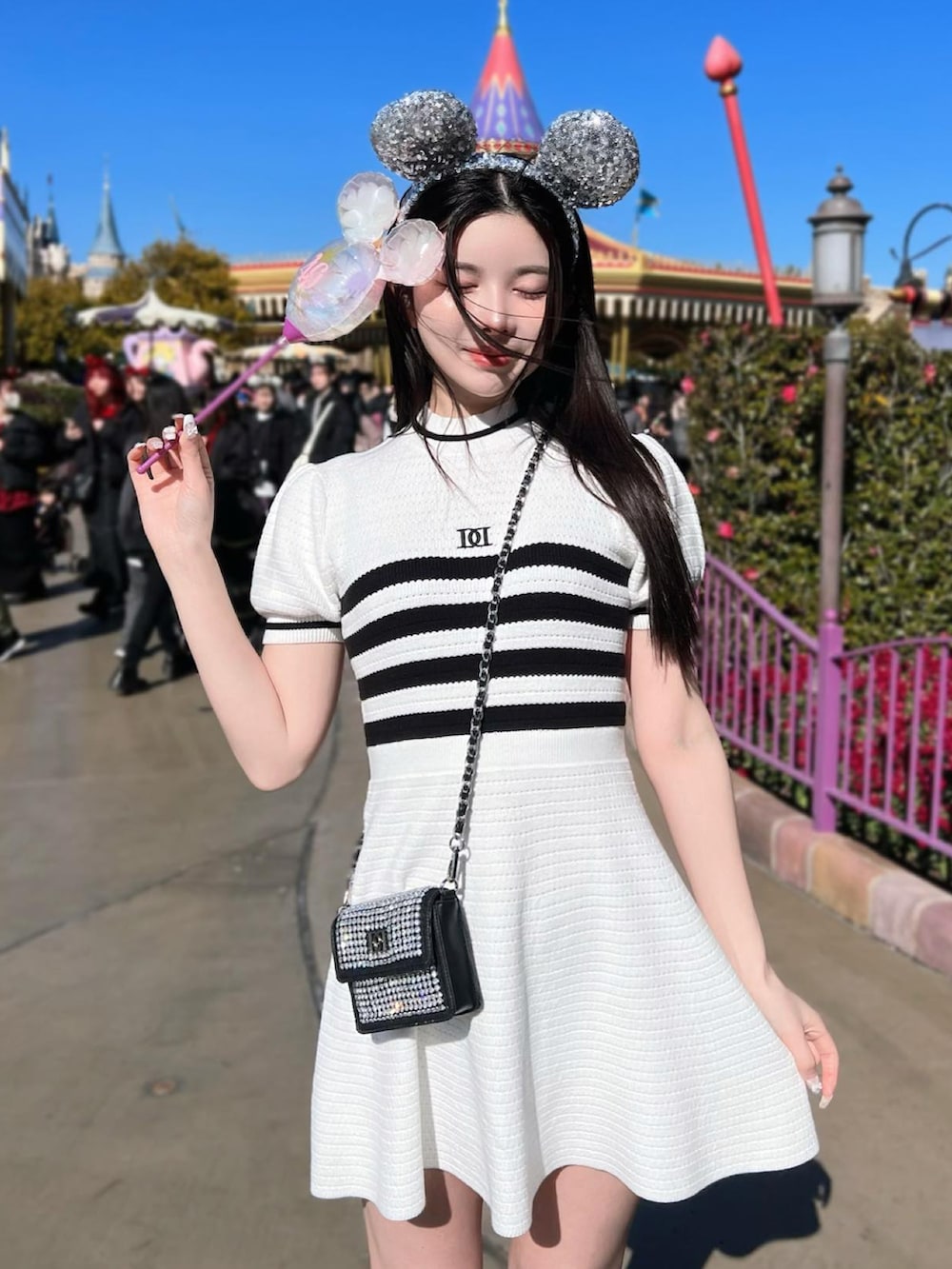 Darich ボーダーニットフレアミニワンピース 新品タグ付 アイボリー