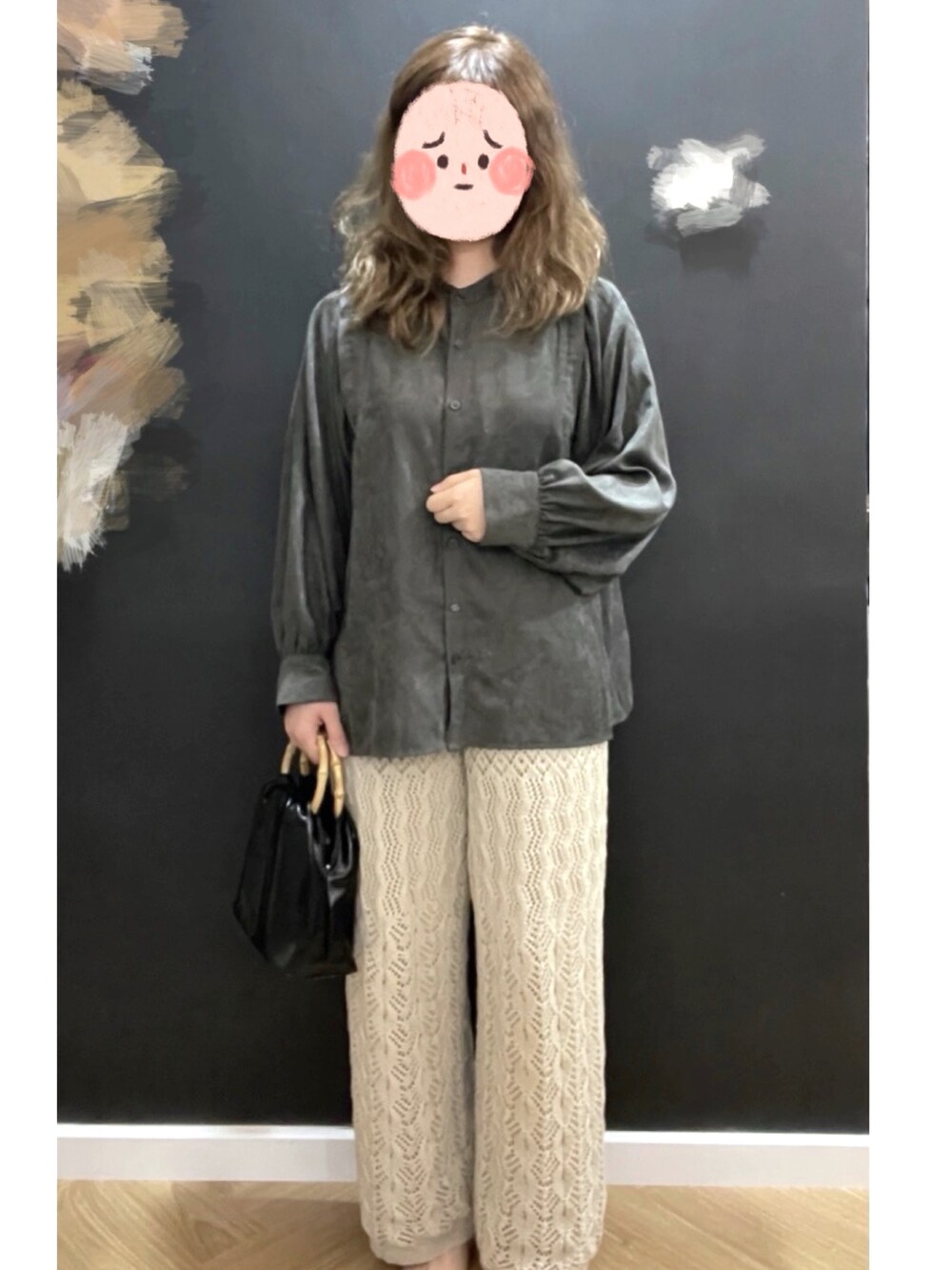 「ootd、oversize、基础款、通勤穿搭」｜「couture broochの【マルチWAY】フェイクファーベスト付きモッズコート（モッズコート、グリーン系）」を使った、daboox2さん（レディース・158cm）の冬コーディネートの2枚目の写真