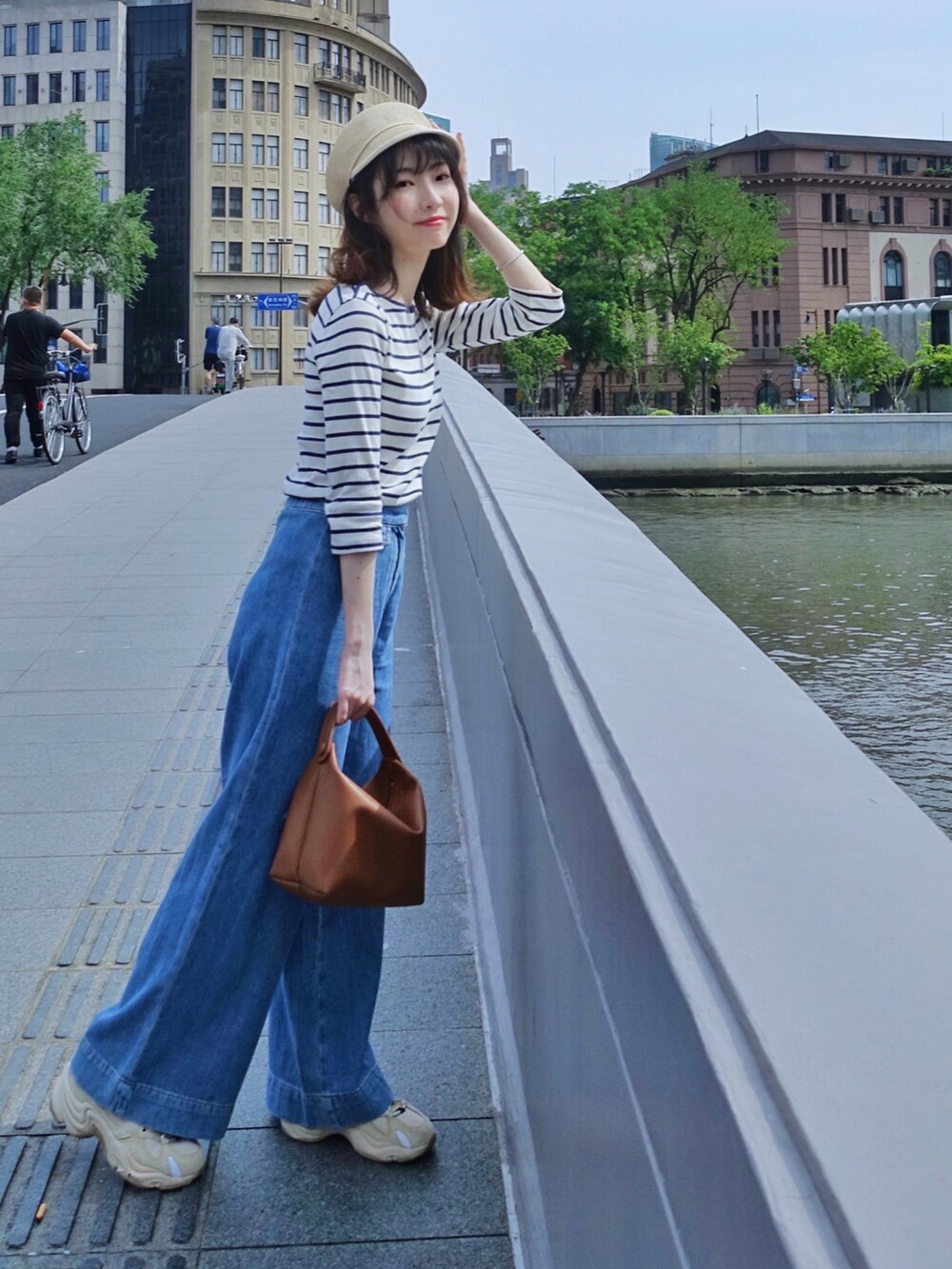 【T 】ZARA コントラスト パンツ デニム セットアップ 06164151407-p.jpg?ts=