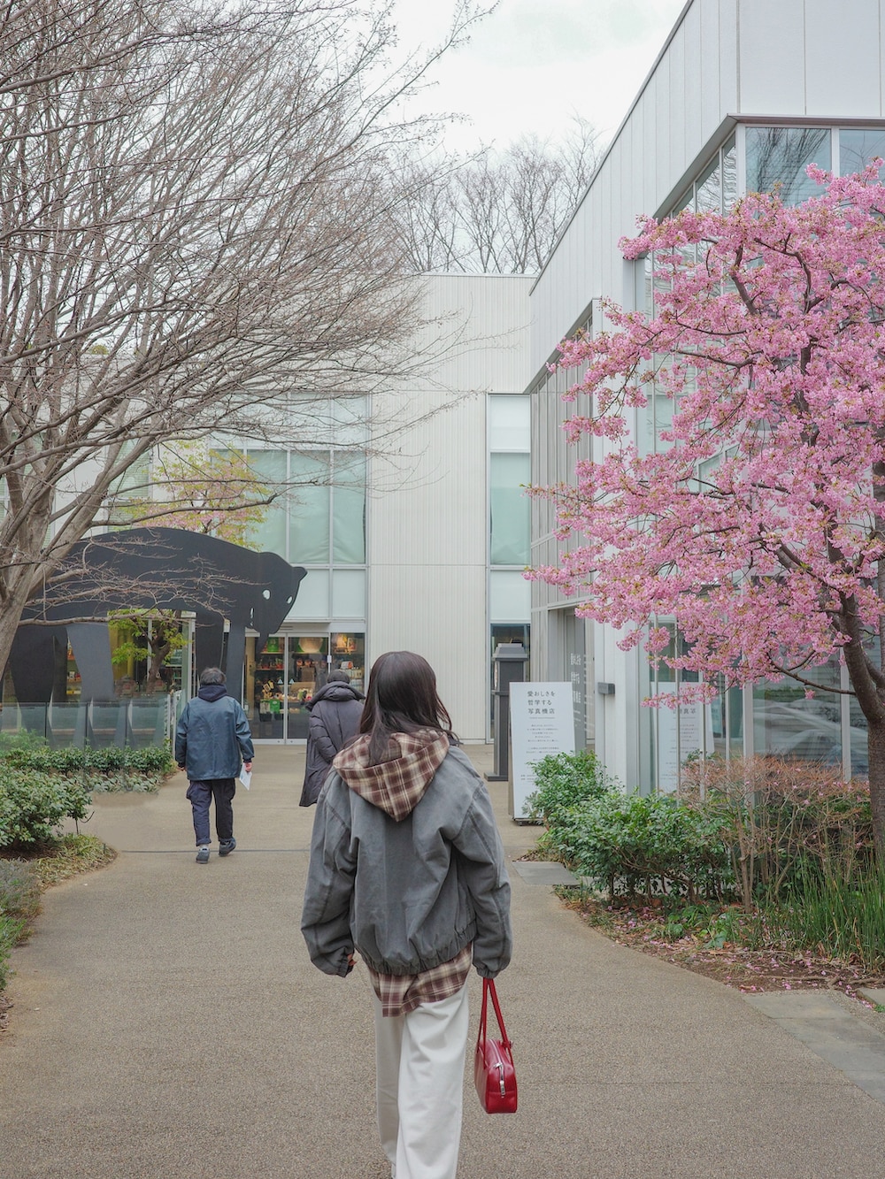 ブラウン系のシャツ/ブラウス、ベージュ系のスウェットパンツ、ブラック系のブルゾンを着用したレディースの夏コーディネートの4枚目の写真