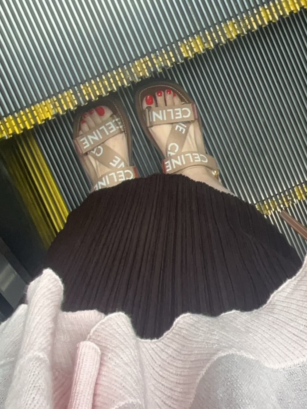 「PLEATS PLEASEのアイテム（スカート、ブラウン系）」を使った、yoyoさん（骨格ナチュラル・レディース・168cm）の夏コーディネートの2枚目の写真