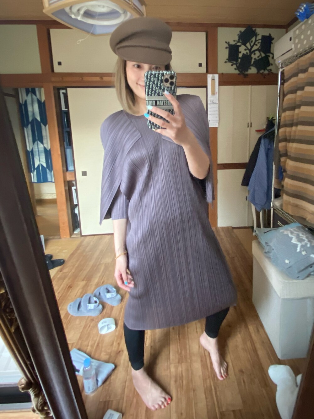 「CA4LAのALABASTER G2（キャスケット、イエロー系）」を使った、yoyoさん（レディース・168cm）の春コーディネートの2枚目の写真
