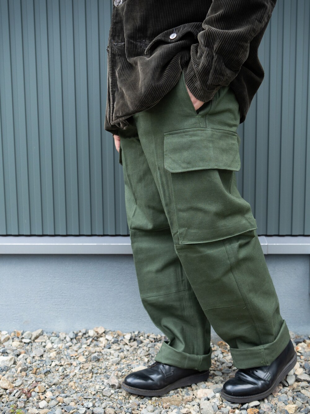 「m47、M-47、ミリタリー、古着、古着MIX、フランス軍」｜「French Vintageのアイテム（その他アウター、ブラウン系）」を使った、古着チャンネル by ケントさん（メンズ・163cm）の秋コーディネートの2枚目の写真