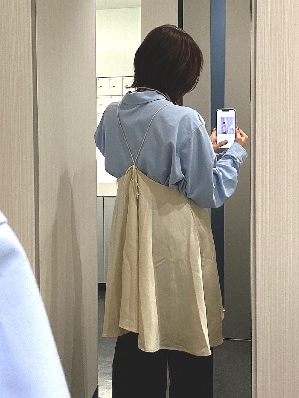 しおりさんの「PIN ストライプパンツ（LAGUA GEM）」を使ったコーディネートの2枚目の写真