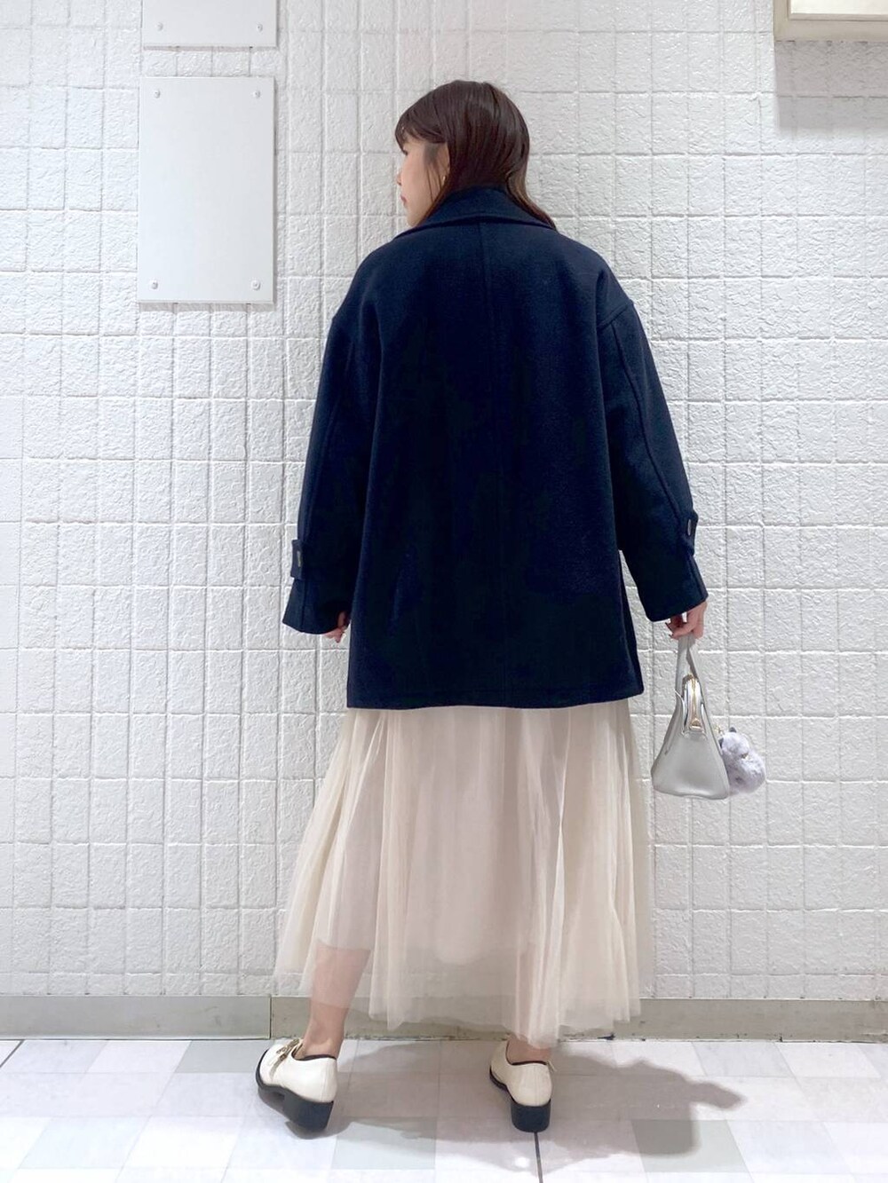 「高身長、Andemiu、女子ウケ、カジュアル、体型カバー、休日コーデ」|「Andemiuの【洗える】アルパカコンボートネックニット(ニット/セーター、グレー系)」を使った、andemiu_mayaさん(レディース・165cm)の秋コーディネートの3枚目の写真