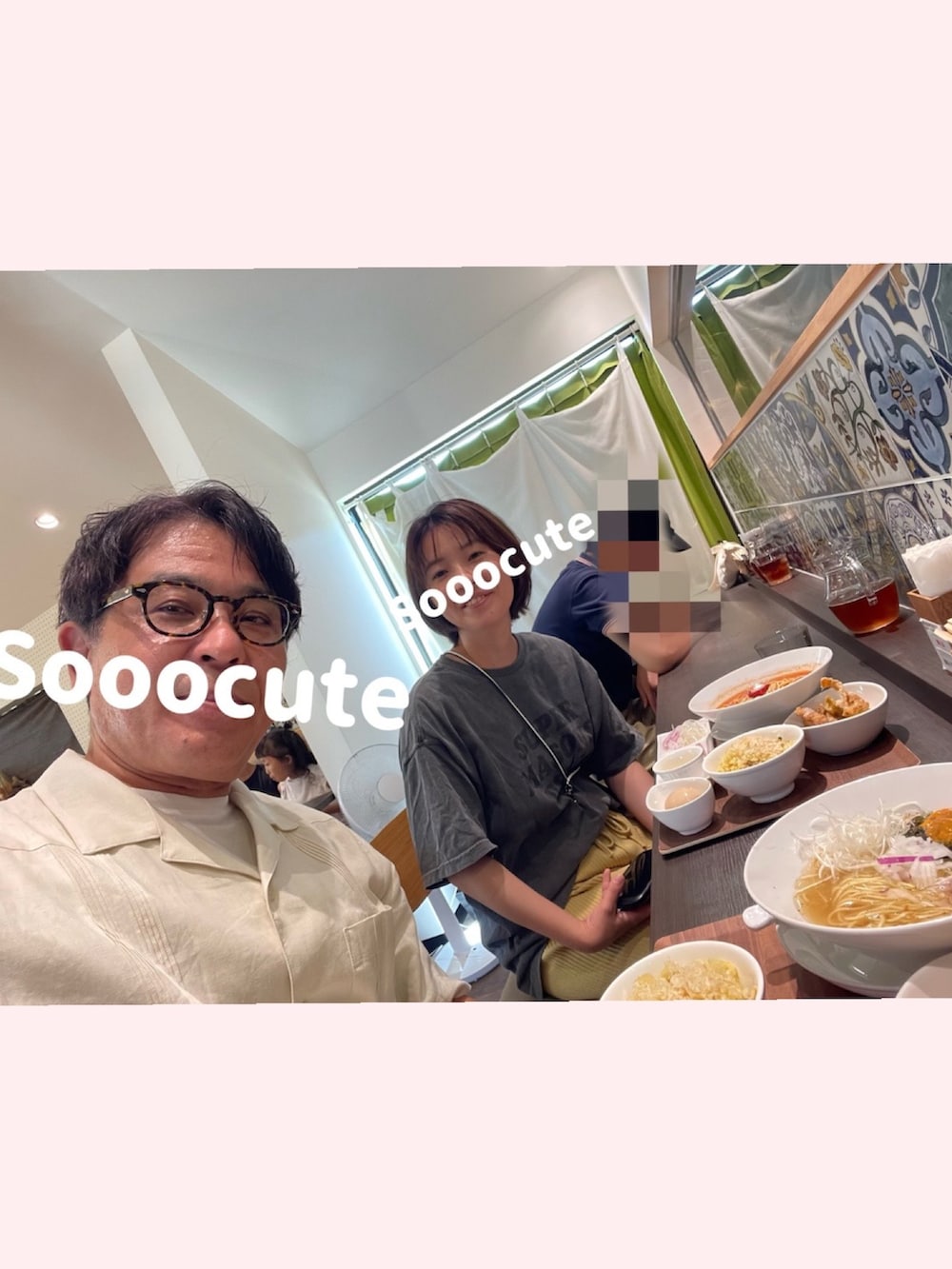 「ラクチンコーデ、大人かわいい、低身長コーデ、シンプルコーデ、親子コーデ、父娘、息子くん、出張、お疲れ様でした」|「NANO universeのLB.04/リネンミックスピンタックシャツ 半袖(シャツ/ブラウス、ベージュ系)」を使った、Rinさん(レディース・152cm)の秋コーディネートの3枚目の写真
