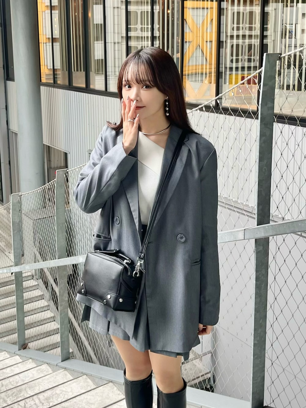 カデュネグレー テーラードジャケット アウトレット】【夏向け】麻調グレー テーラードジャケット